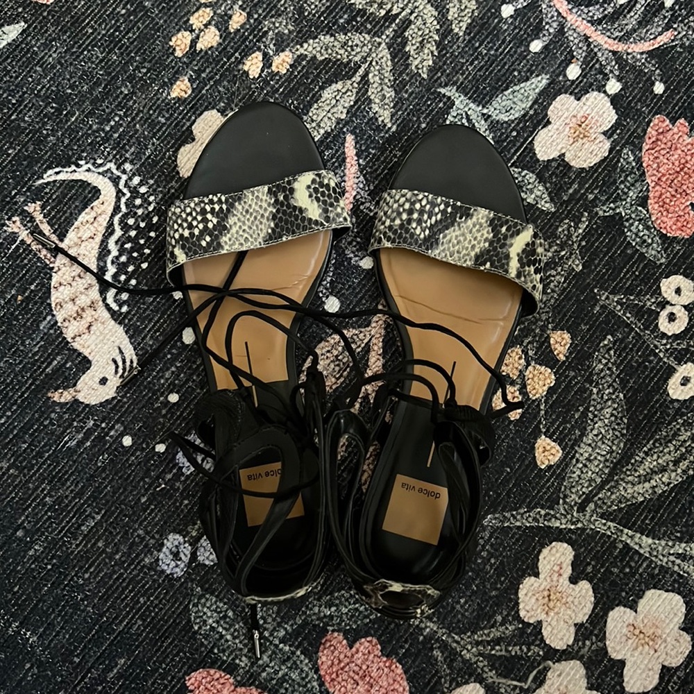 Dolce Vita snake trim lace up sandal